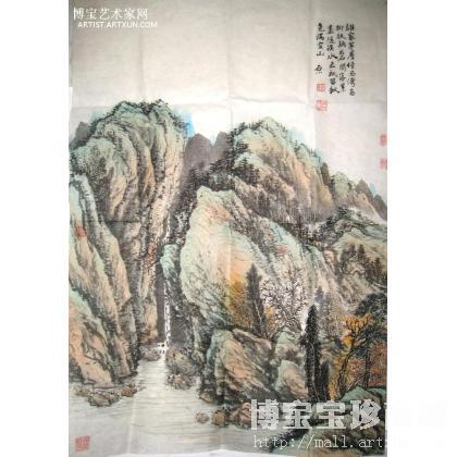 谁家亭子傍西弯 山水画 熊润忠作品 类别: 国画山水作品